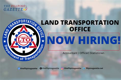 lto hiring requirements|The Land Transportation Office (LTO) is Hiring!.